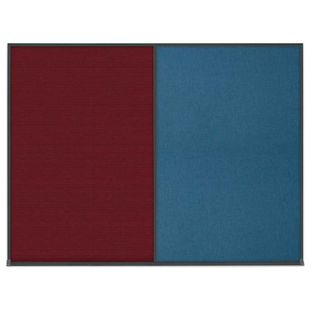 United Visual Products Triple Door Radius Plus Corkboard, 96" x UV8006PLUS-BLACK-BUFF